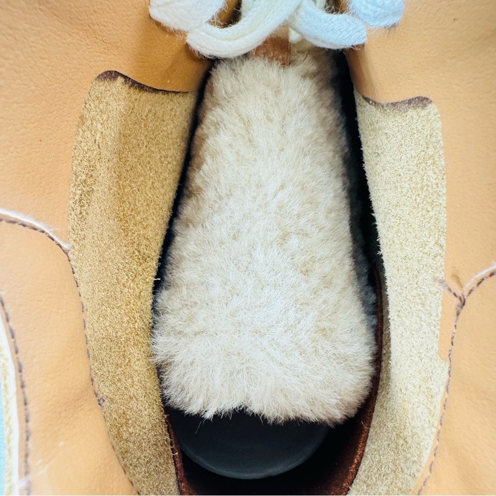 Sam Edelman Pence Leather High-Top Shearling Trim Sneakers Brown sz 8 - Picture 13 of 15